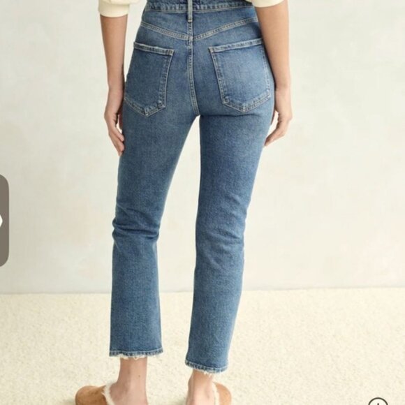 Agolde Riley Jeans Size 31 Frequency Riley High Rise Straight Crop - Picture 3 of 9
